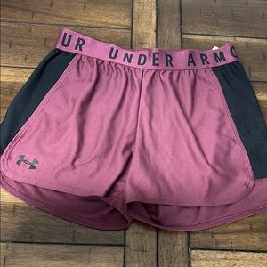 Under Armour Pink and Black Athletic Shorts Lightweight Performance